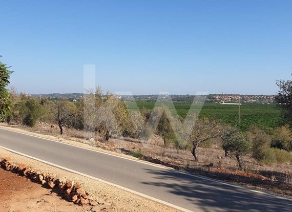 Alcantarilha: Terreno agrícola com viabilidade de construção e vista panorâmica de campo