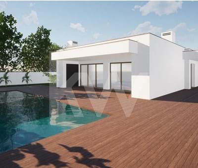Moradia T3, com piscina, arquitectura contemporânea, em fase de construção, Mexilhoeira Grande, Portimão, Algarve. - Portimão Monte canelas