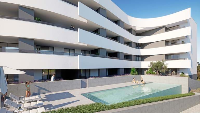 New 2 Bedroom Apartment under Construction In Porto de Mos 