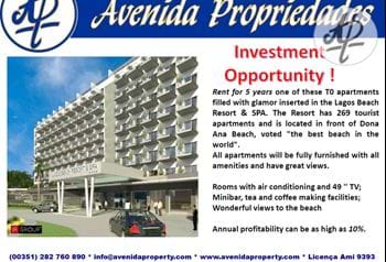Lagos–Investment opportunity–luxury and modern touristic apartments in a new resort in Lagos located in the famous Dona Ana Beach! can go until 10% annual profitability