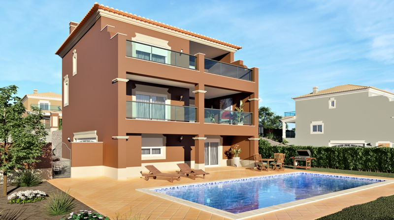 CASA em construção - 4 quartos, 5 casas de banho, garagem, jardim & piscina situado no Campo de Golfe Boavista para venda 