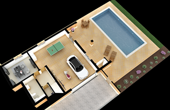 MAISON DÉTACHÉE en construction - 4 chambres, 5 salles de bain, garage, jardin et piscine située à Boavista Golf Course à vendre  