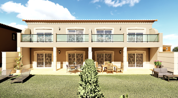 Casa semi-geminada 3 quartos, 4 casas de banho, garagem, varandas, jardim e piscina partilhada para vender em Lagos - Algarve 