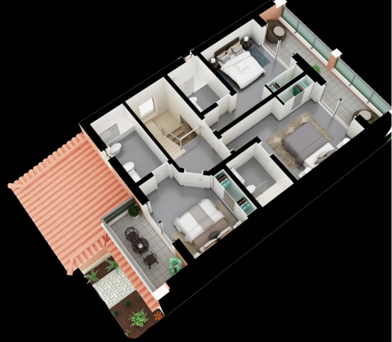 Casa semi-geminada 3 quartos, 4 casas de banho, garagem, varandas, jardim e piscina partilhada para vender em Lagos - Algarve 