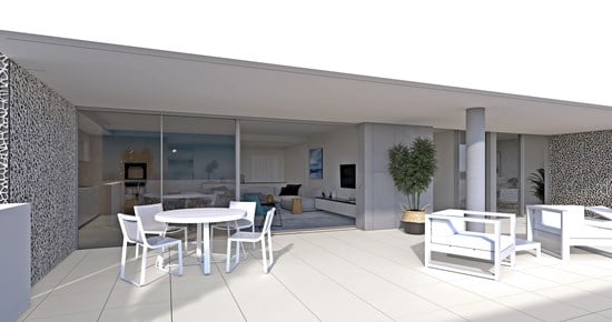 Luxurious and contemporary 3 bedroom apartments in a private condominium with communal pool and sea view. Under construction ! For sale in Lagos - Algarve