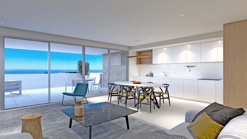 Luxurious and contemporary 3 bedroom apartments in a private condominium with communal pool and sea view. Under construction ! For sale in Lagos - Algarve