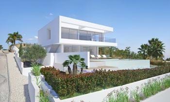 Modern and Contemporary villa under construction with 3 bedrooms, pool and gorgeous sea views. A short walking distance to the beach! for sale in Praia da Luz - Algarve.