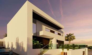 2-STORY VILLA UNDER CONSTRUCTION, modern & luxurious with  4 bedrooms, 3 bathrooms, terraces, garage, garden, BBQ and pool for sale in Praia da Luz 
