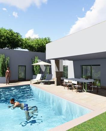 Terrain à vendre à Quarteira, projet clé en main pour une villa de 3+1 chambres