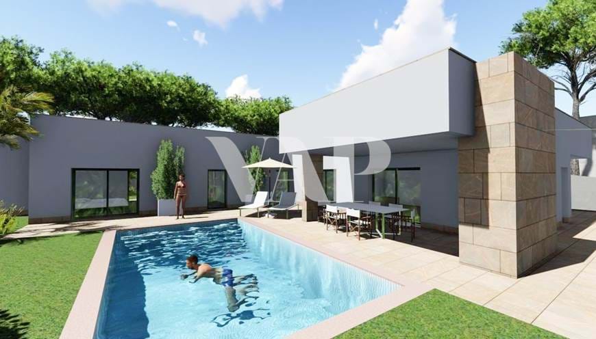 Grundstück zu verkaufen in Quarteira, schlüsselfertiges Projekt für eine Villa mit 3+1 Schlafzimmern