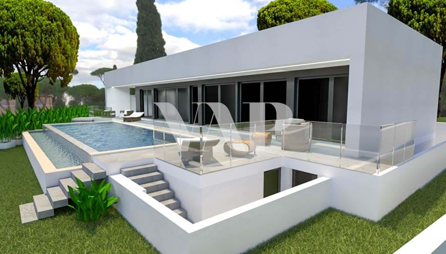 Villa de 3+1 dormitorios en Vilamoura en construcción con piscina privada