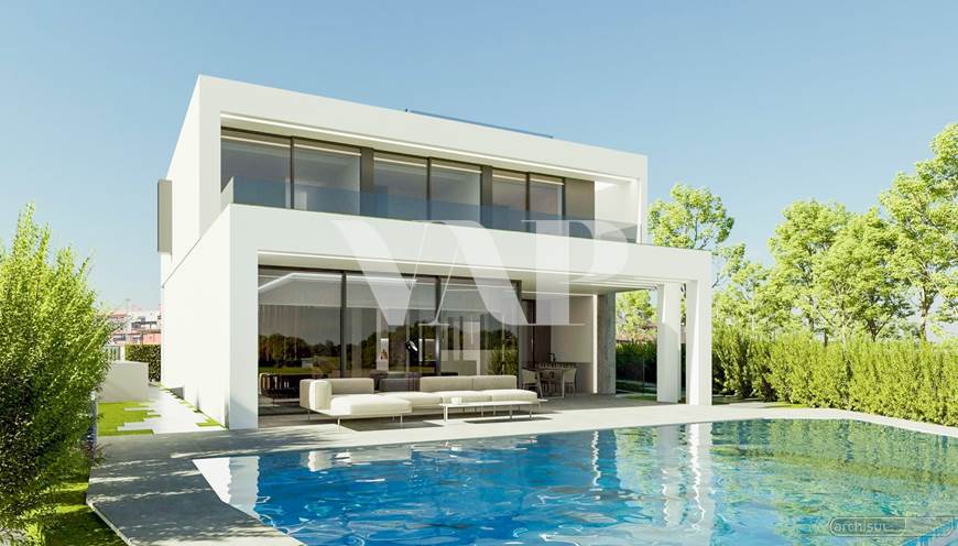 Luxe villa met 4 slaapkamers in aanbouw, met uitzicht op de golfbaan in Vilamoura
