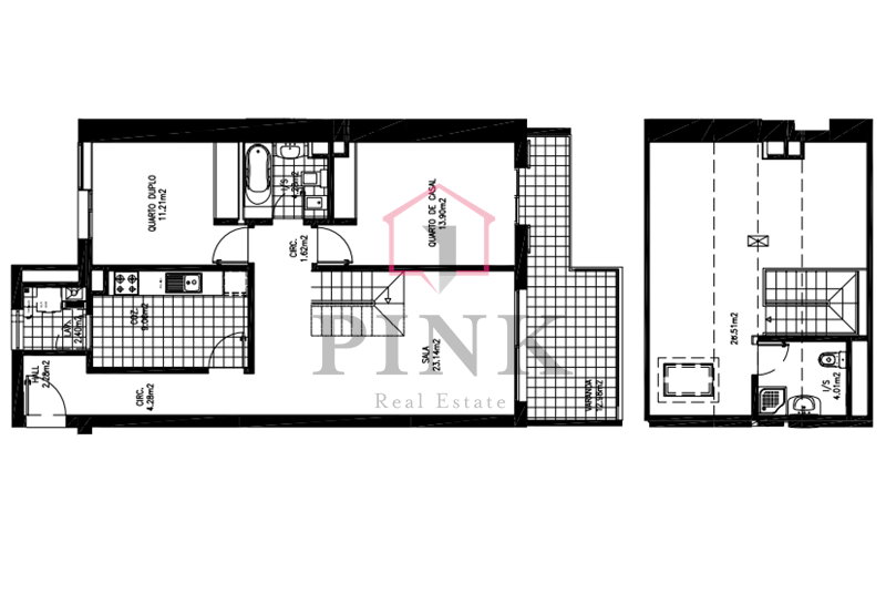 Wohnung - 2 Schlafzimmer Duplex - Caniço