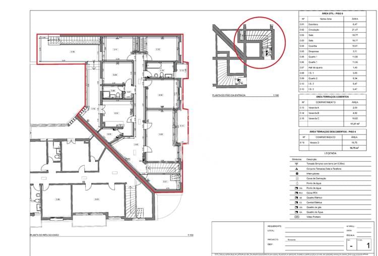 Appartement T4+1 de 134m2 avec terrasse supérieure de 130m2 au centre de Loulé