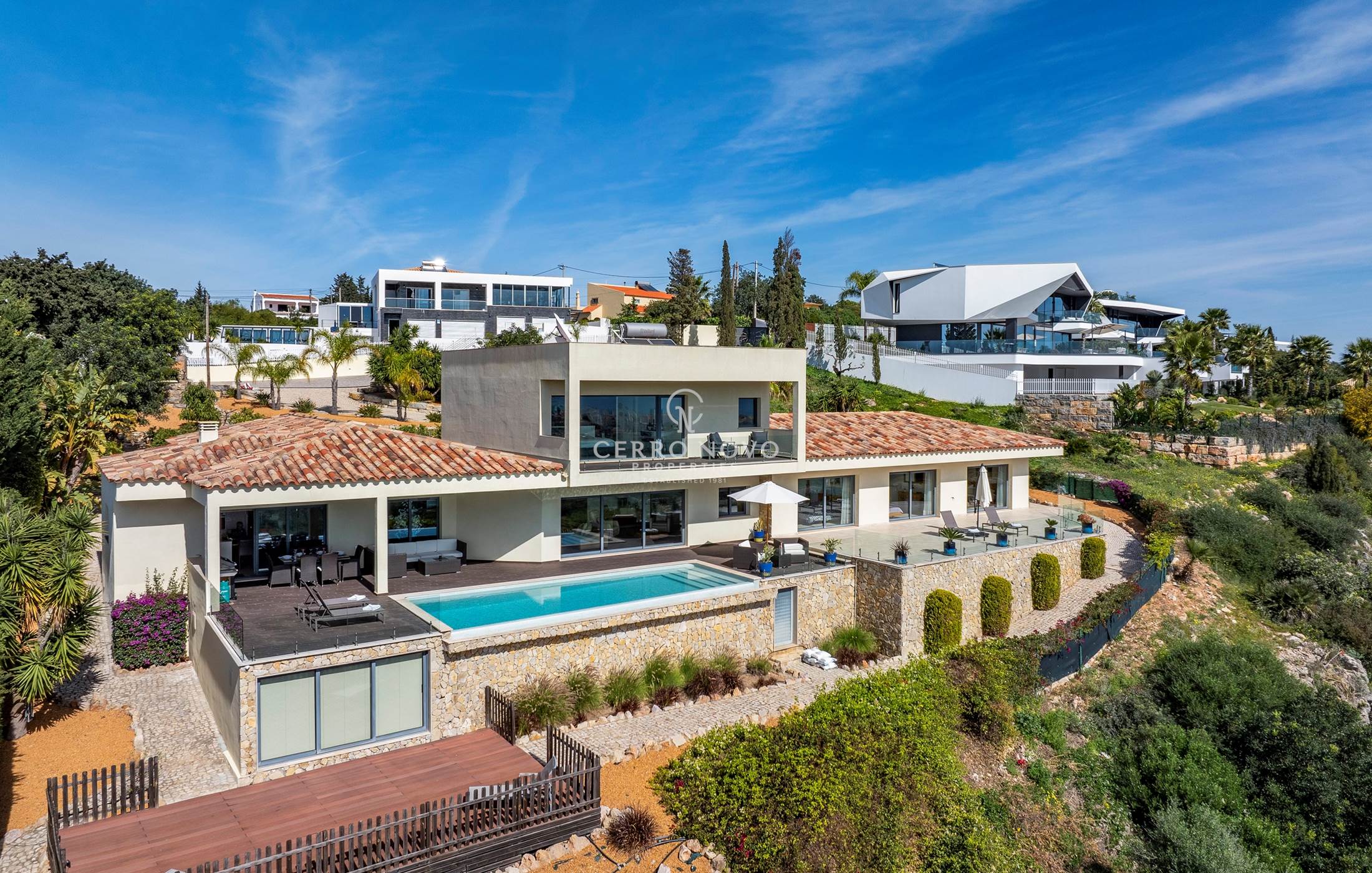Contemporary cliff top villa with stunning sea views