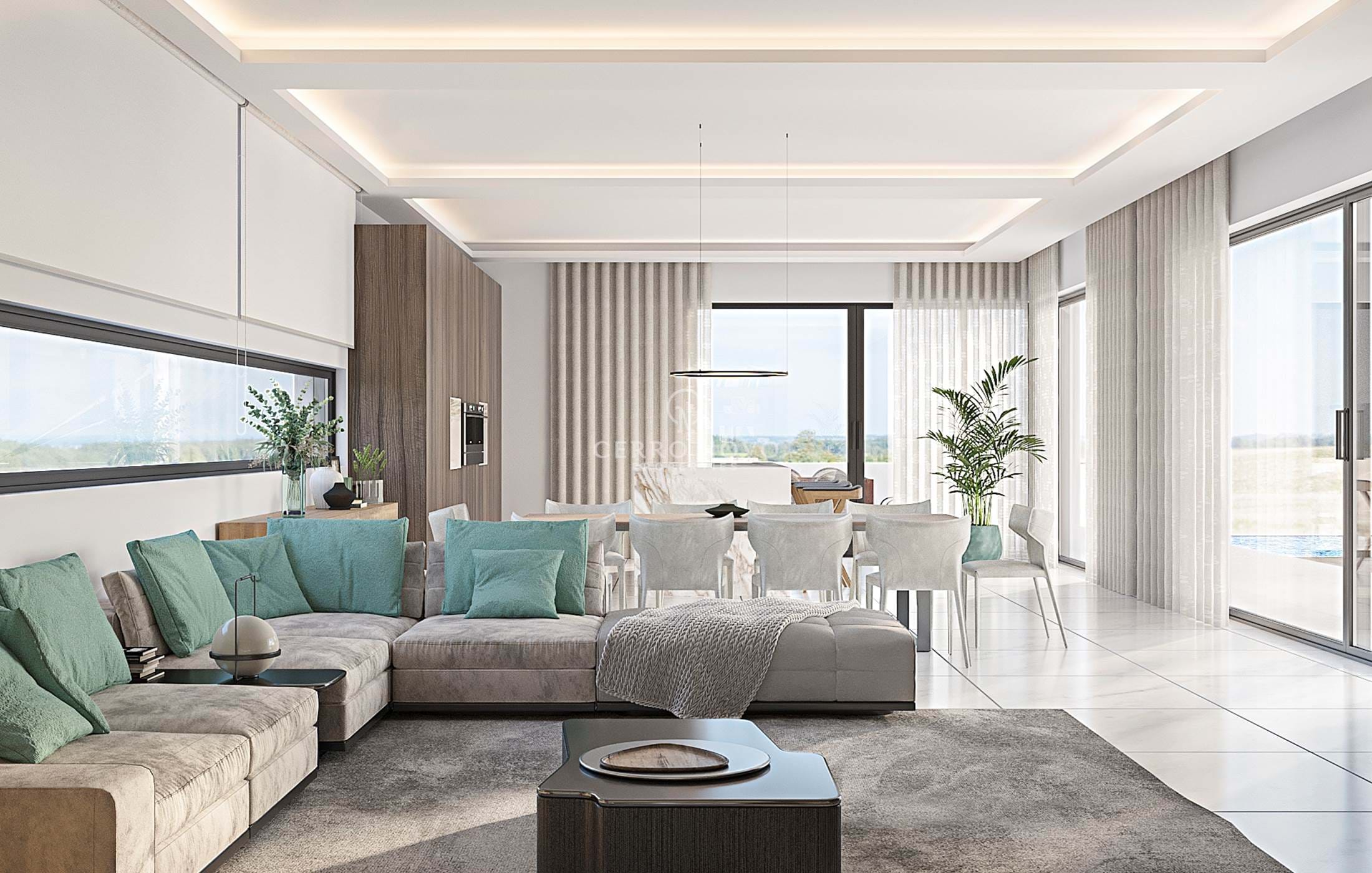 Under construction, contemporary luxury villa with sea views