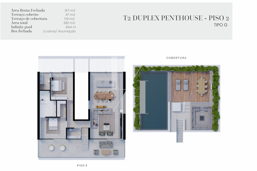 T2+ Duplex Penthouse avec piscine privée - The Creek